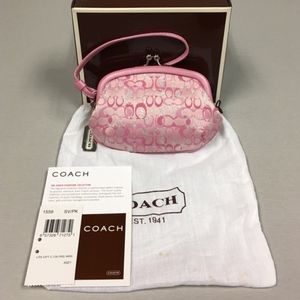 RARE Coach Pink Lurex Optical C Purse Wristlet